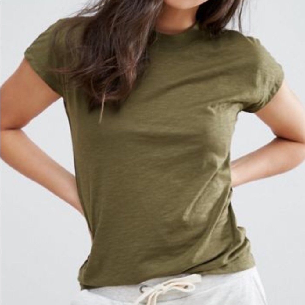 High Neck Olive Green T-shirt